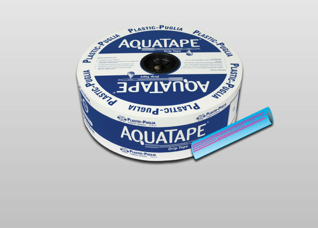 Manichetta Gocciolante AQUATAPE Plastic Puglia Ø16 Spessore 8 Mil Passo 10 cm 1,2 L/h – Rotolo 2286 mt