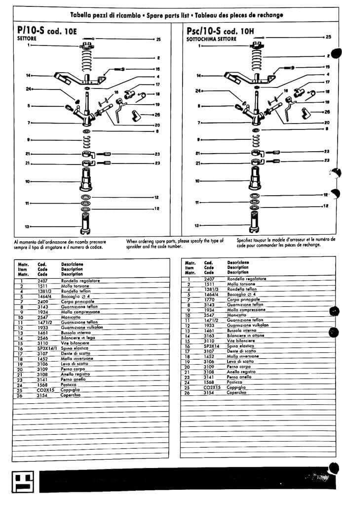 Manicotto pos.10 - IRRIGATORE P10S