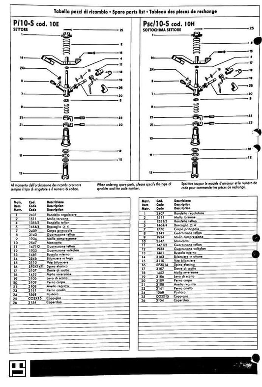 Manicotto pos.10 - IRRIGATORE P10S