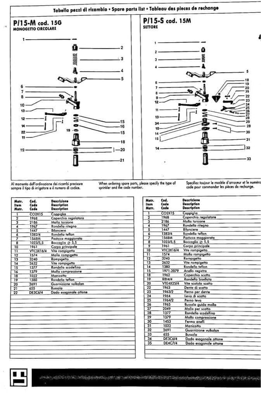 Molla di Torsione pos.2 - IRRIGATORE P15S