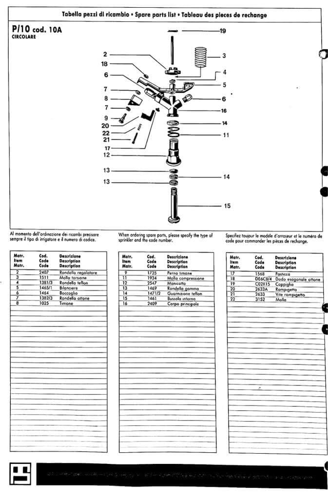 Molla pos.22 - IRRIGATORE P10