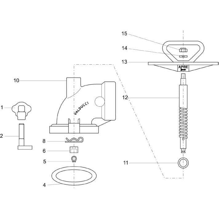 Ricambi Curva Idrante Arpione - RICAMBI VALVOLE ALLUMINIO