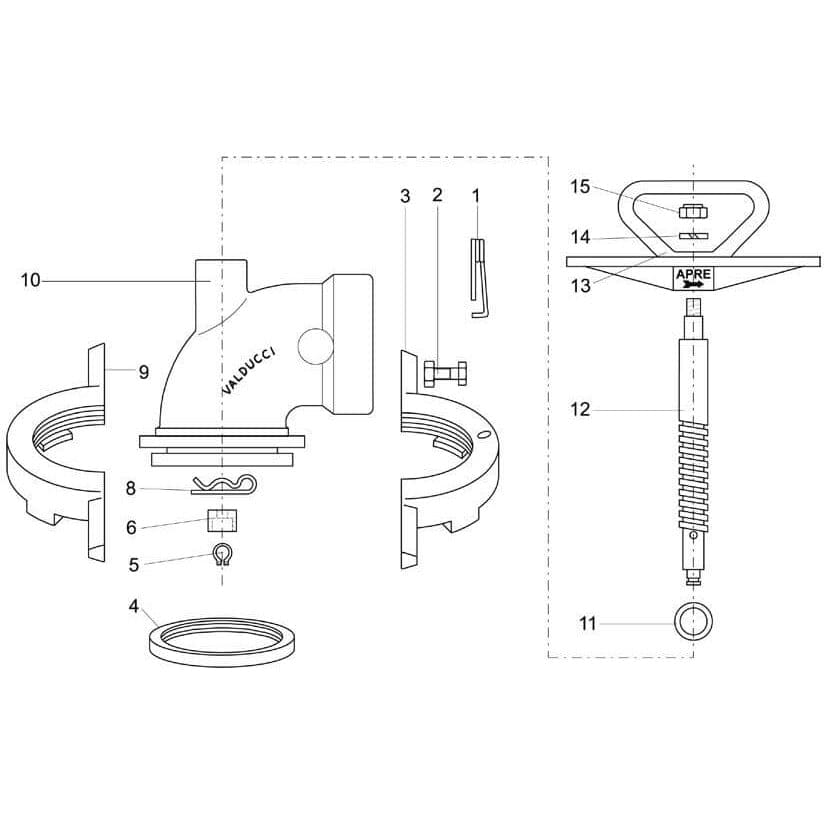 Ricambi Curva Idrante Baionetta - RICAMBI VALVOLE ALLUMINIO