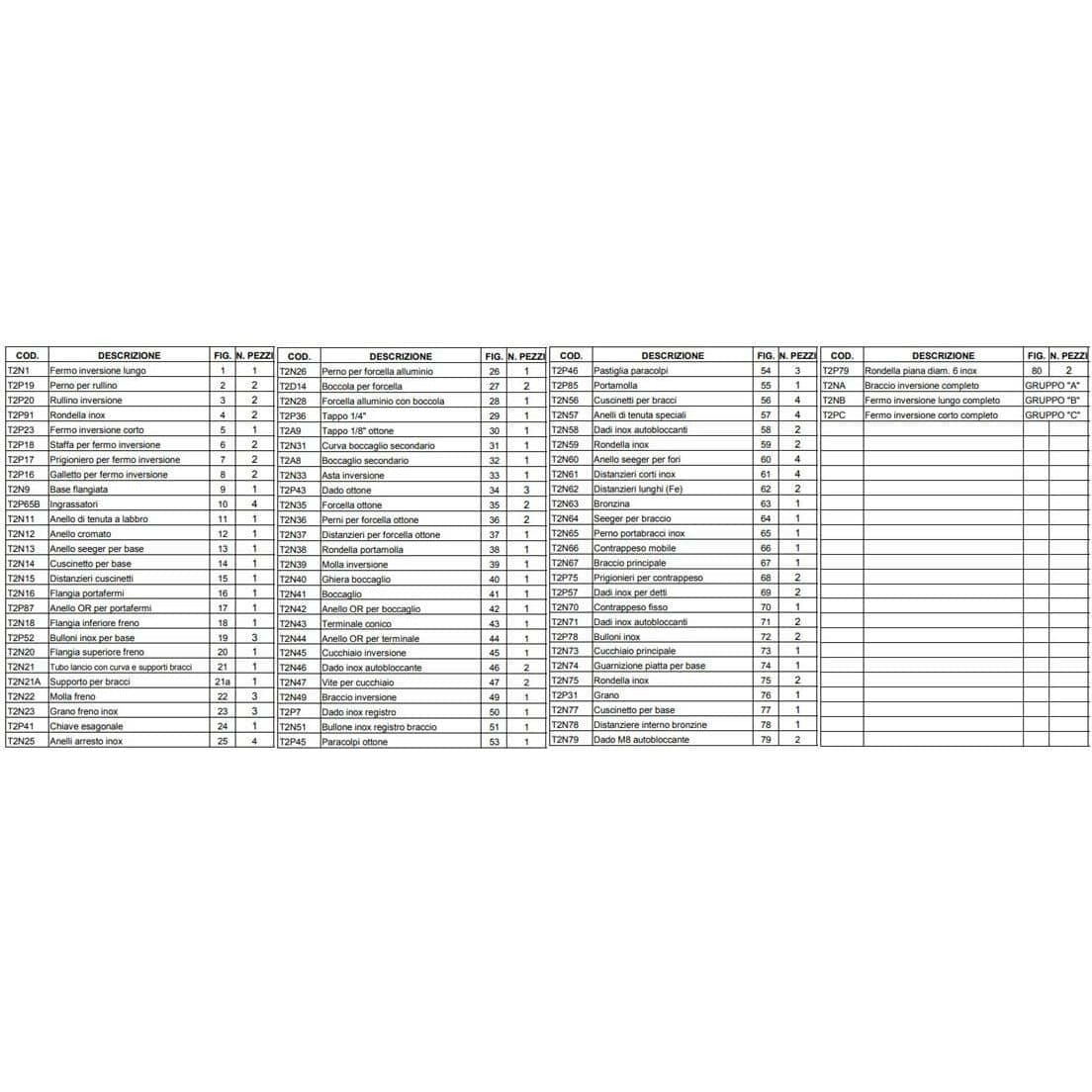Fermo Inversione Lungo T2N1 - RICAMBI IRRIGATORE NIAGARA 40
