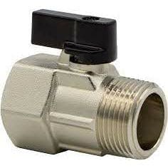 Valvola a Sfera Mini 3/8 - M x F 3/8 - VALVOLE OTTONE