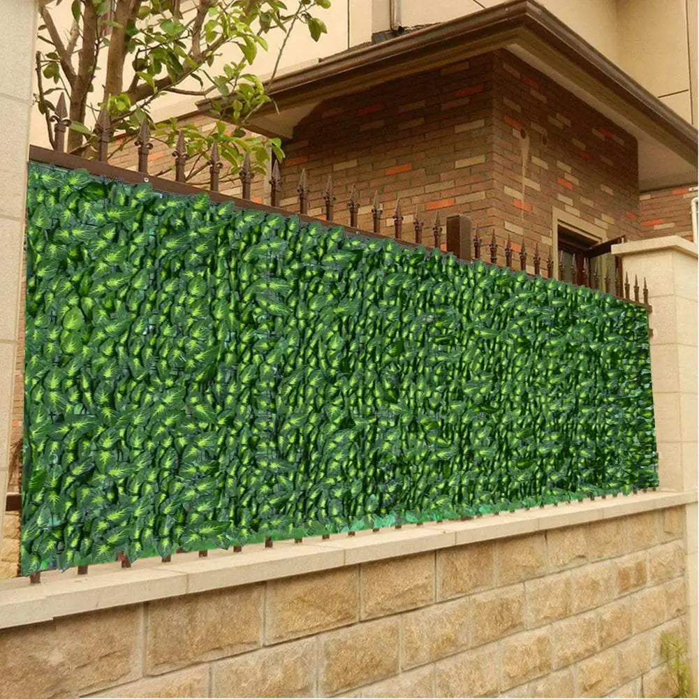 Artificial Leaf Garden Fence Screening Roll UV Fade Protected Privacy Artificial Fence Wall Landscaping Ivy Garden Fence Panel