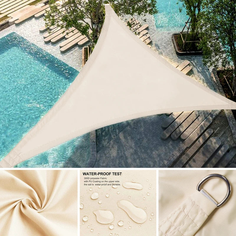 Waterproof Outdoor Awnings Garden Awning Sunshade Shade Cover Cloth Car Balcony Pool Canopy Camping Tent Triangle Sun Shade Sail