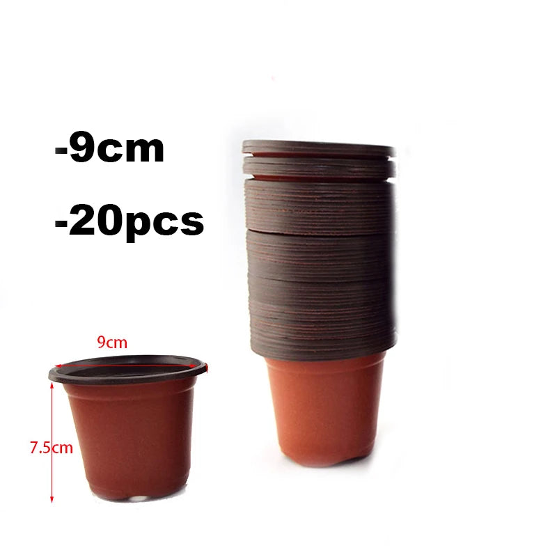 20Pcs Garden Planter Nursery Plant Grow Pots Cup for Flower Plastic Pot Gardening Tools Home Tray Box Grow Pots Wholesale