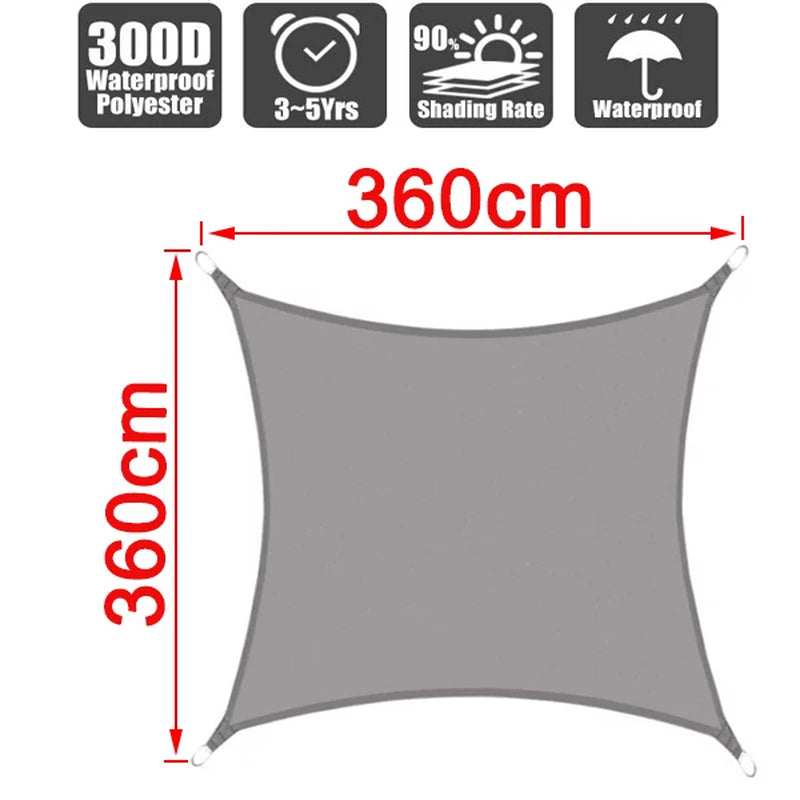 Waterproof Outdoor Awnings Garden Awning Sunshade Shade Cover Cloth Car Balcony Pool Canopy Camping Tent Triangle Sun Shade Sail