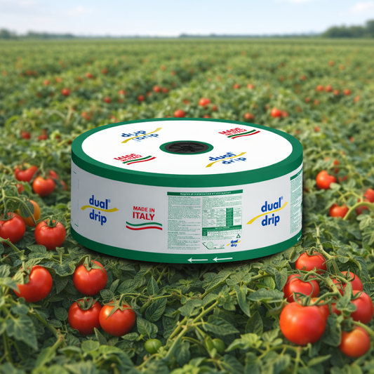 Manichetta Gocciolante DualDrip Grande spessore 10 Mill - 22mm - passo 30 cm - 2,2 Lt/ora Rotolo da 1600 mt
