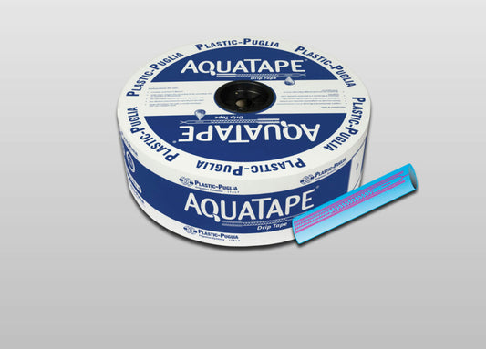 Manichetta Gocciolante AQUATAPE Plastic Puglia Ø16 Spessore 8 Mil Passo 10 cm 1,2 L/h – Rotolo 2286 mt