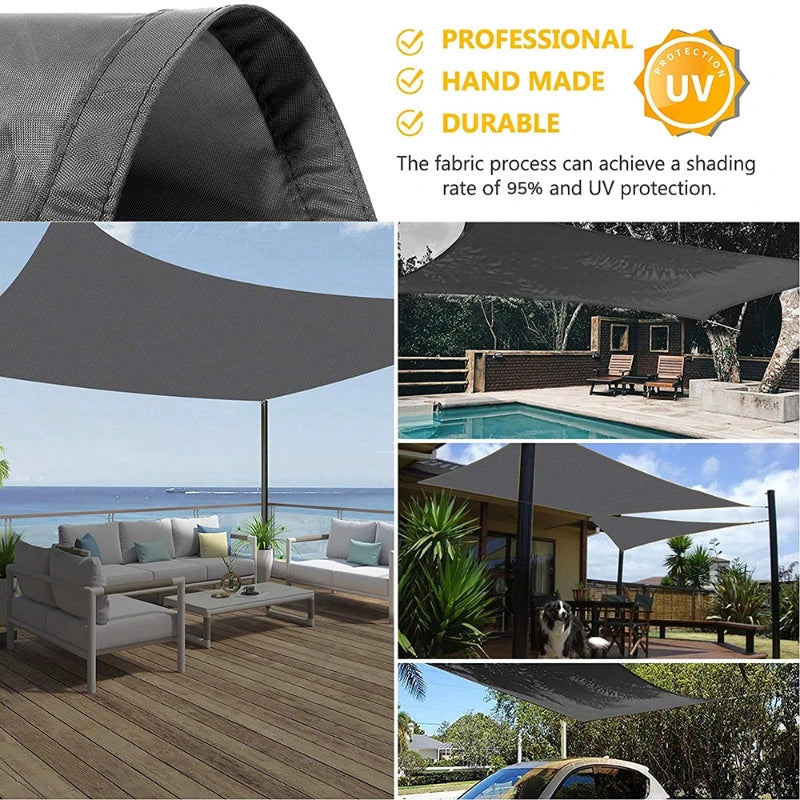 Waterproof Outdoor Awnings Garden Awning Sunshade Shade Cover Cloth Car Balcony Pool Canopy Camping Tent Triangle Sun Shade Sail