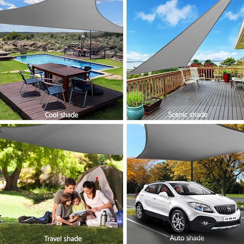 Sun-Shelter Waterproof Sunshade Sail Outdoor Rectangle Shade Sail Garden Terrace Canopy Swimming Yard Sail Beach Car Awning