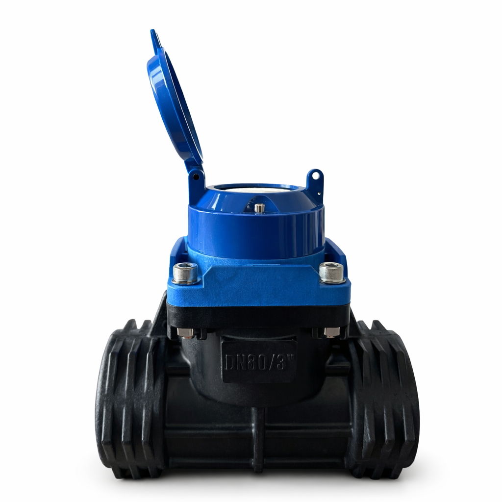 Contatore Contalitri Acqua per Pozzi in Plastica con attacchi Filettati - Flangiati - Misuratore di portata per Irrigazione dn 50- dn 80 - dn 100 - 3" - 2"