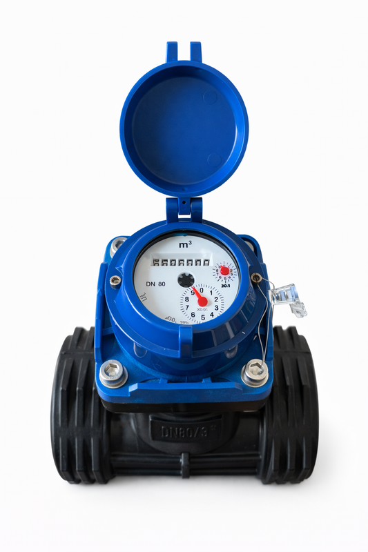 Contatore Contalitri Acqua per Pozzi in Plastica con attacchi Filettati - Flangiati - Misuratore di portata per Irrigazione dn 50- dn 80 - dn 100 - 3" - 2"