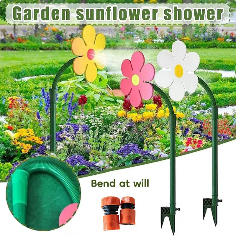 New Garden Sprinkler Sunflower Shower Water Spray Toy Dancing Daisy Sprinklers Yard Lawn Watering Garden Plant Watering Tools