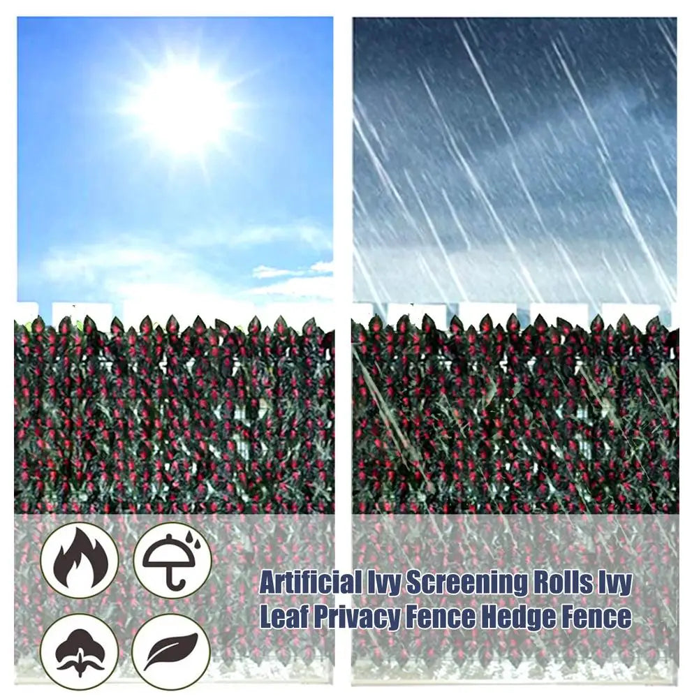 Artificial Leaf Garden Fence Screening Roll UV Fade Protected Privacy Artificial Fence Wall Landscaping Ivy Garden Fence Panel