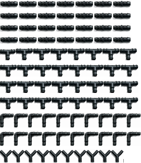 Il Kit 100 raccordi irrigazione a goccia 16mm