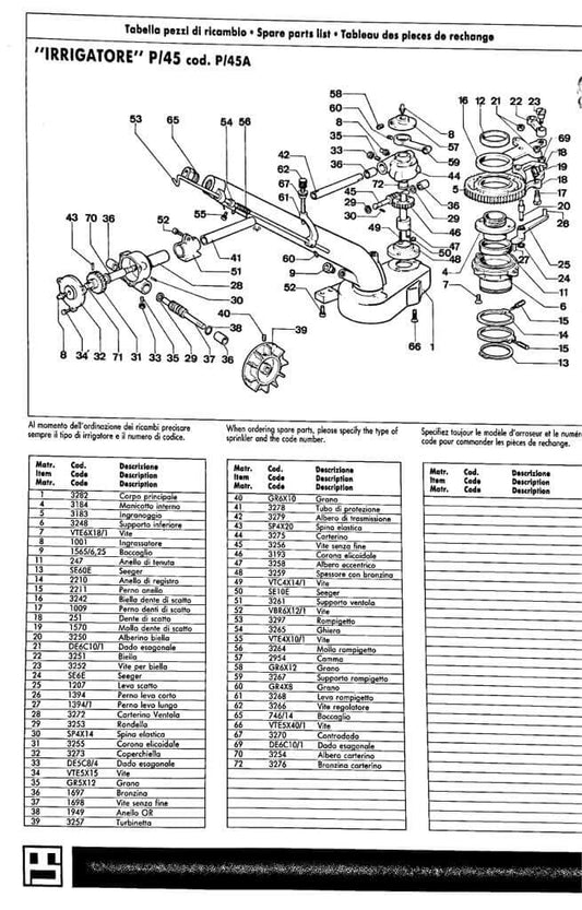 Vite s/fine pos.45 - IRRIGATORE P45